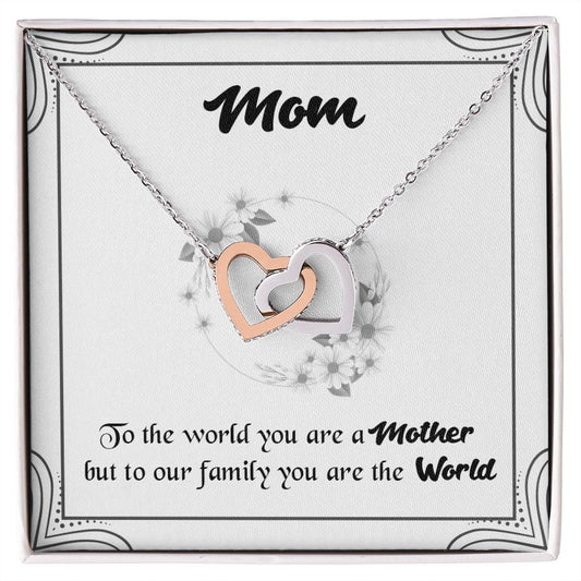Mom | You are the World - Interlocking Hearts Necklace